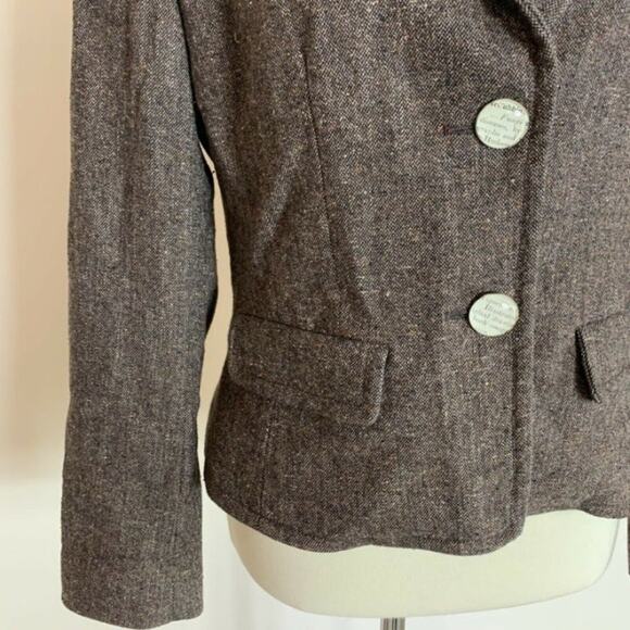 Christian Francis Roth Brown Tweed Wool Blazer Size 8 - Picture 4 of 11